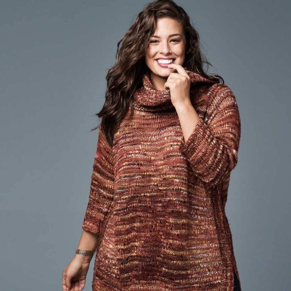 Dress Barn Women's Multicolor Cowl Neck Sweater, Size 1X, NWOT, Lagenlook Artsy